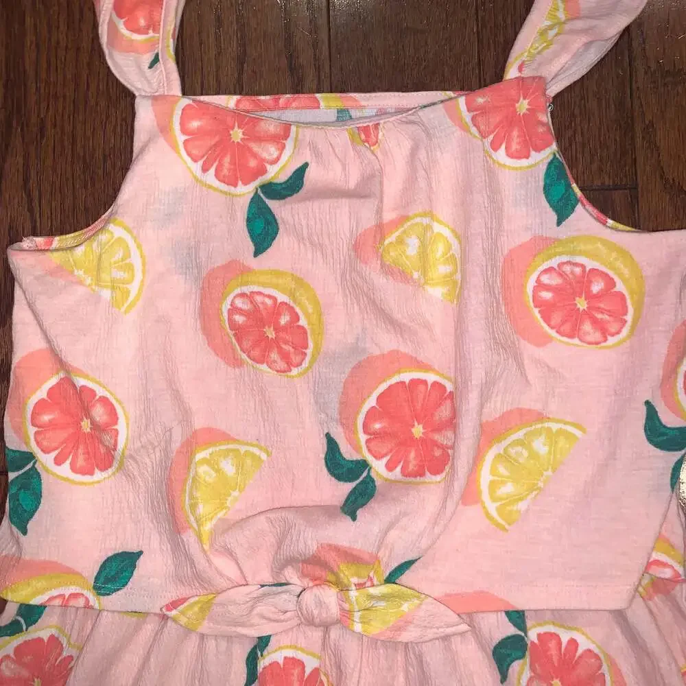 NWOT Carter’s Girls Dress‎ Size 14 Pink Fruit Print Sleeveless Summer Sundress - Picture 3 of 5